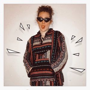 rainbow hooded pullover